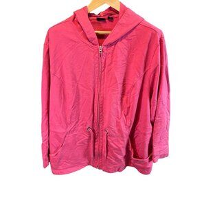 Westbound Woman Pink Full Zip Hooded Jacket Sz 2X
